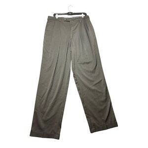 Slates Basics Pleated Dress Pants Men 34x32 Black Excellent Cuffed Relaxed